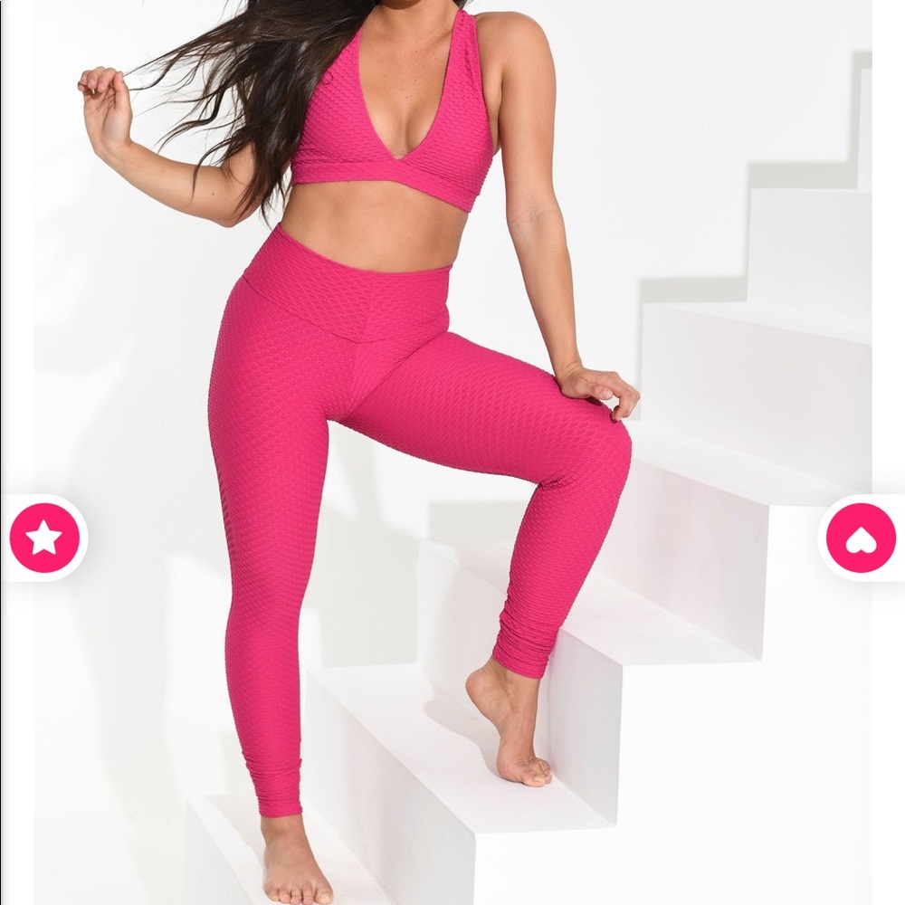 Bootybybrabants Croco Skin Raspberry leggings - Picture 3 of 5